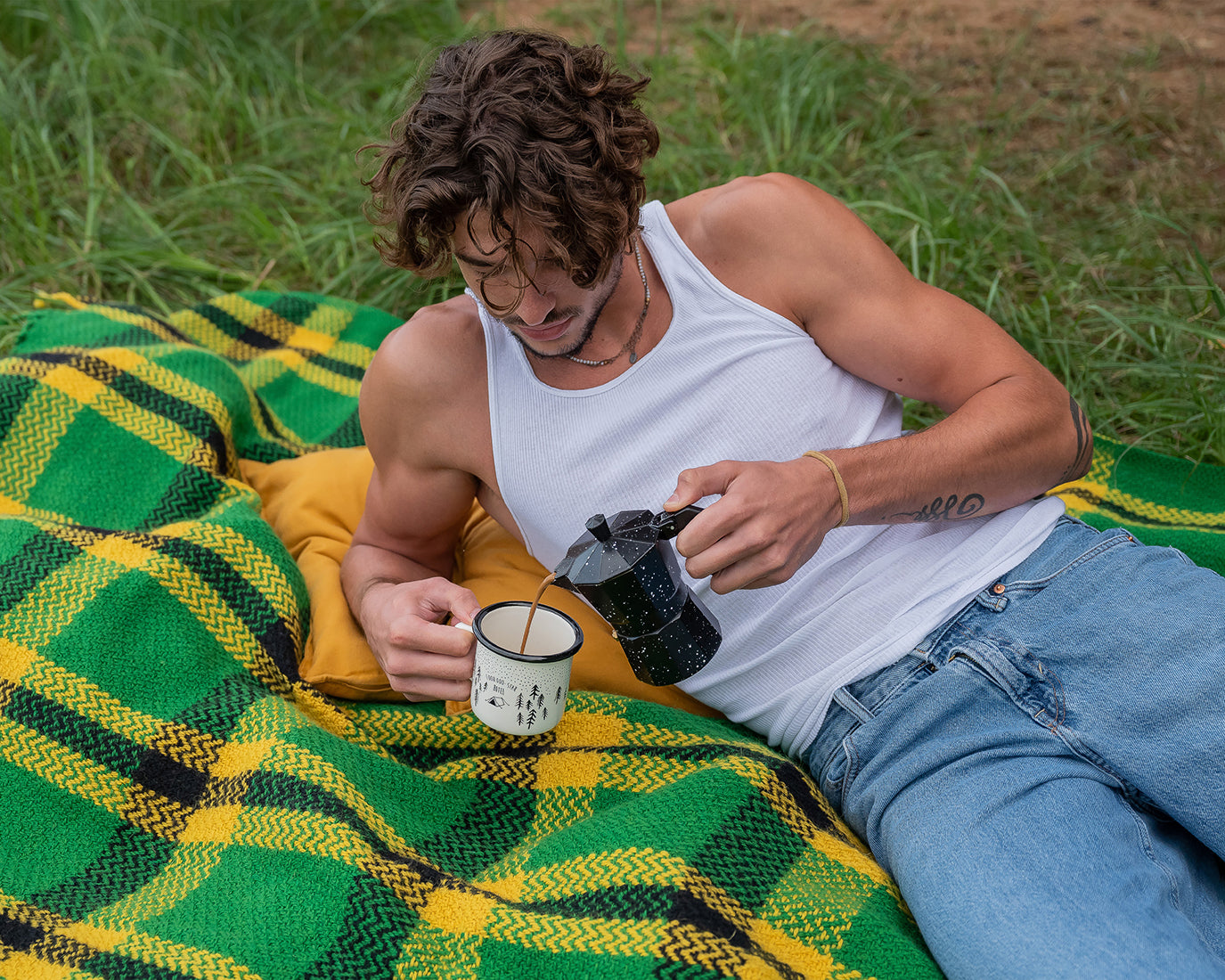 Sorin Green Plaid Wool Blanket