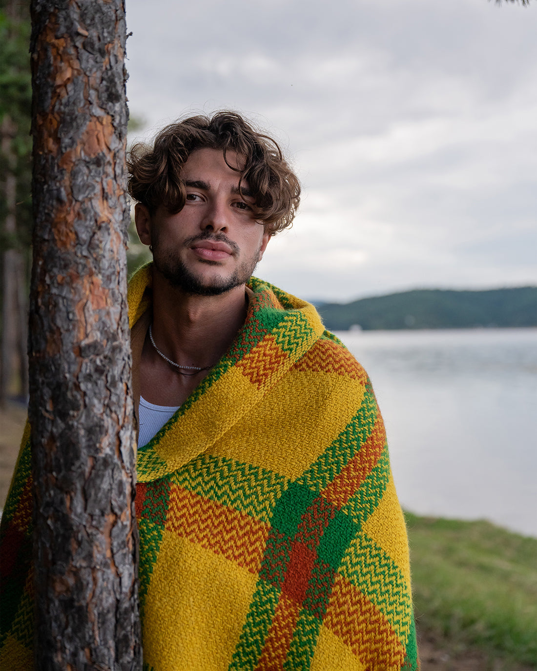 Sorin Yellow Plaid Wool Blanket