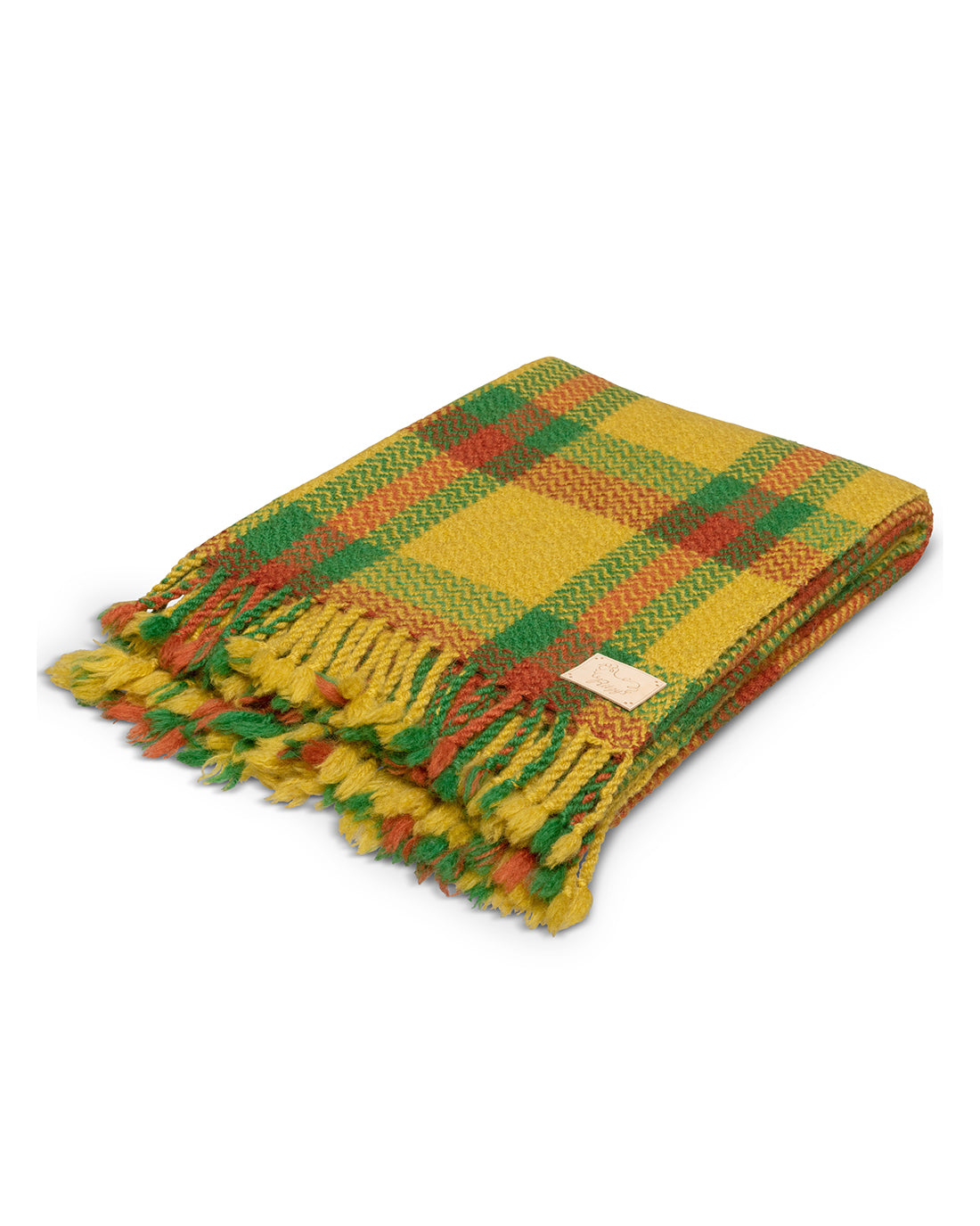 Sorin Yellow Plaid Wool Blanket