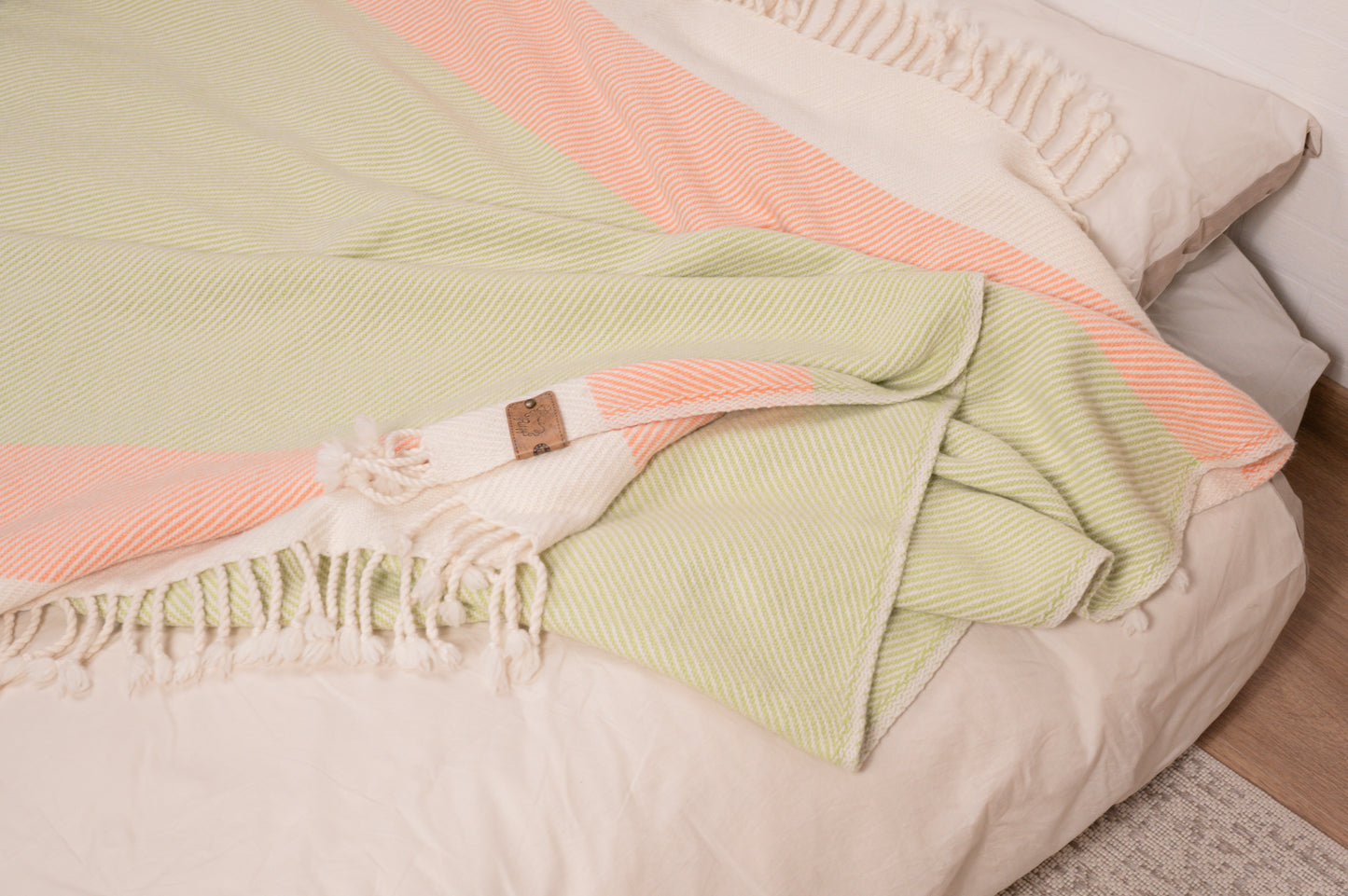 Solana Green Merino Wool Blanket