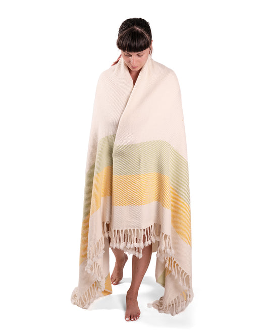 Solana White Merino Wool Blanket