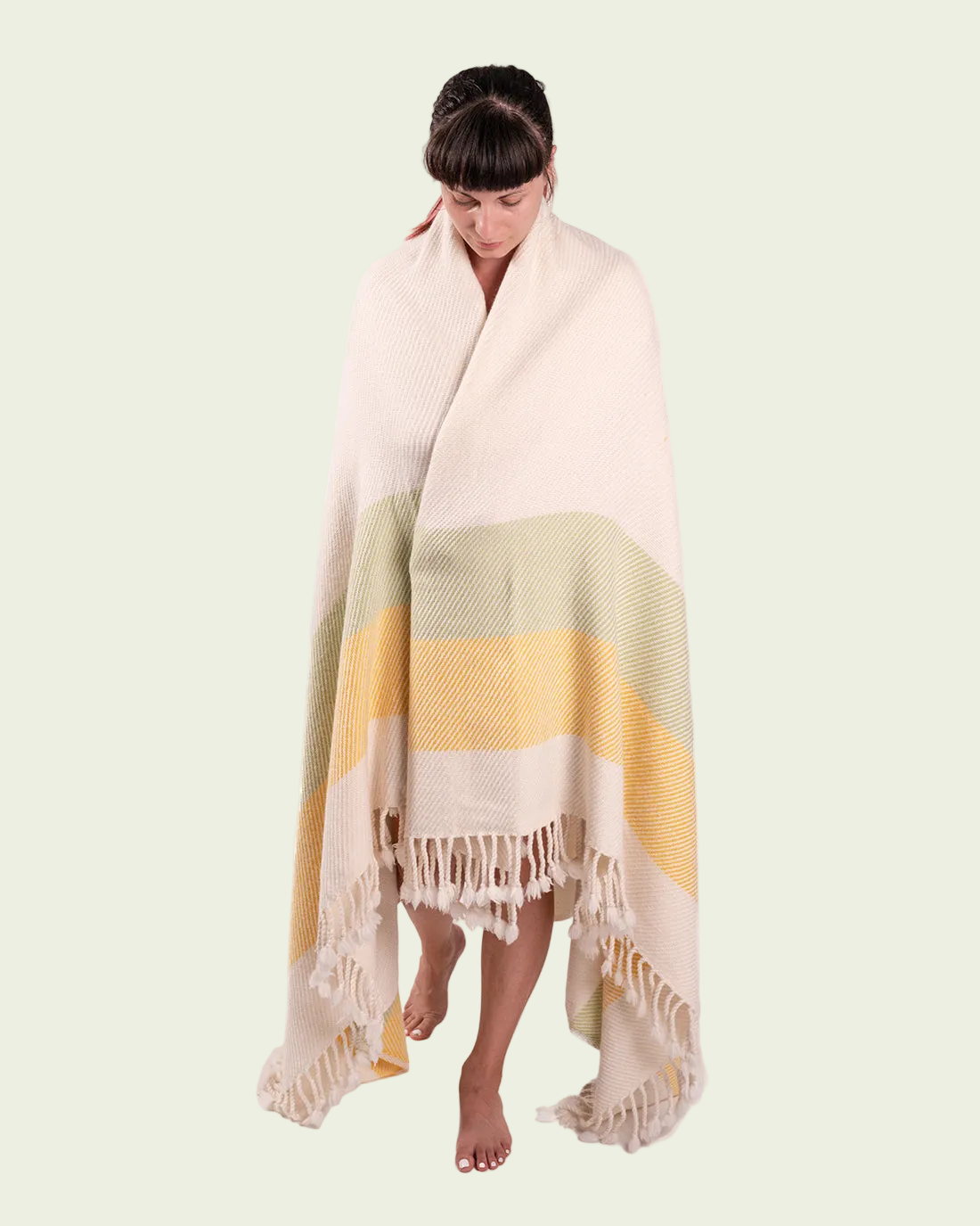 Solana White Merino Wool Blanket