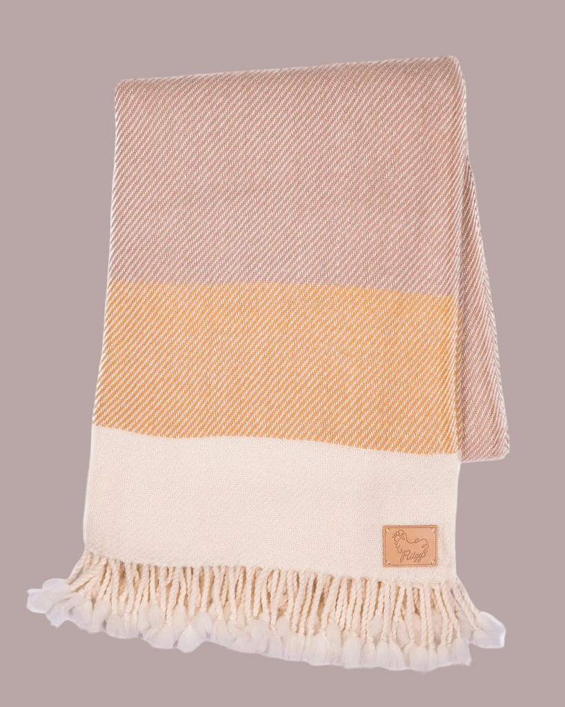 Solana Taupe Merino Wool Blanket
