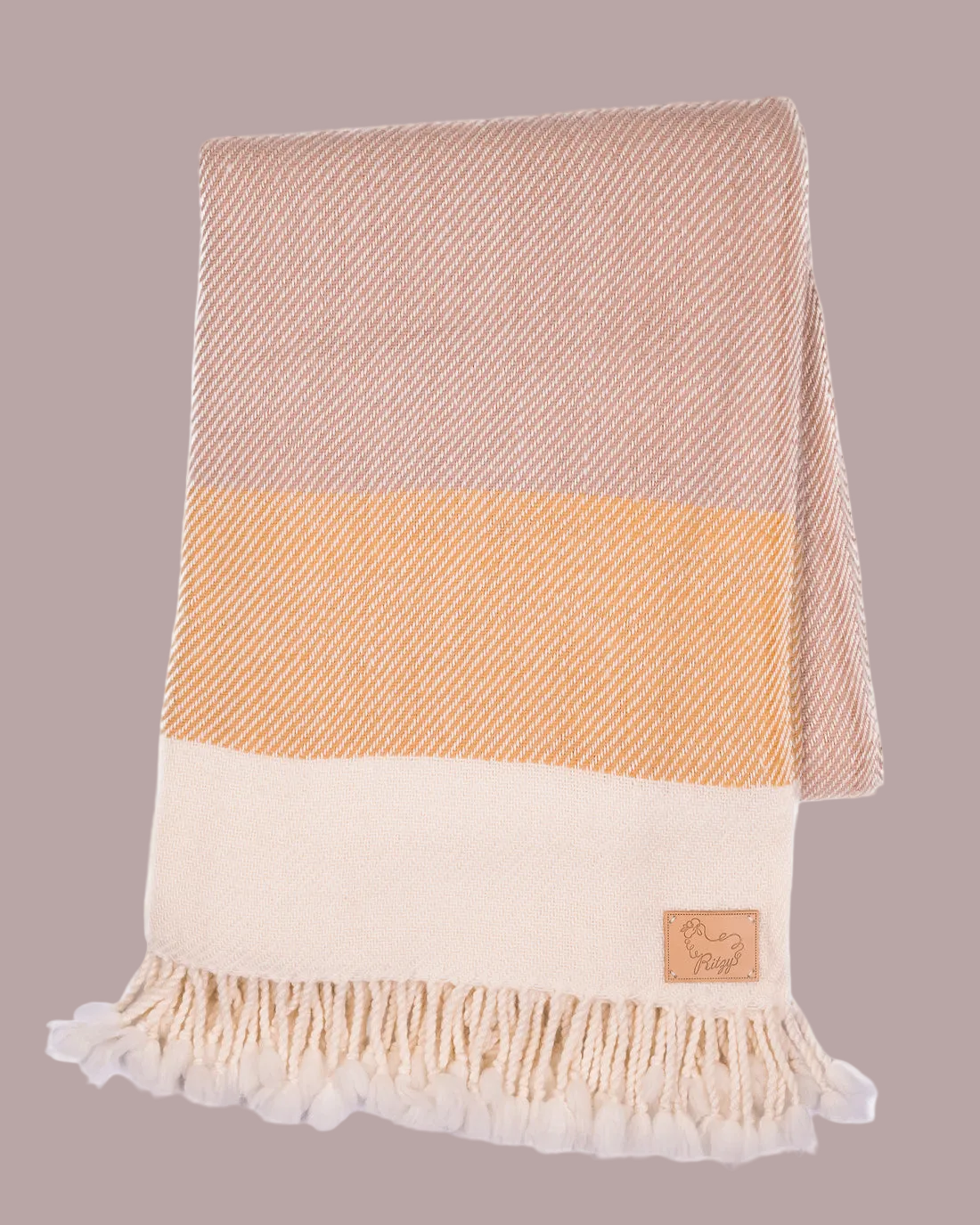 Solana Taupe Merino Wool Blanket