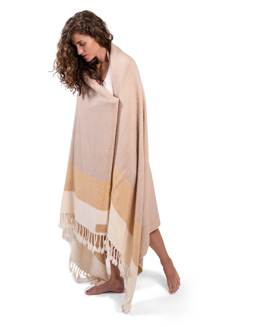 Solana Taupe Merino Wool Blanket