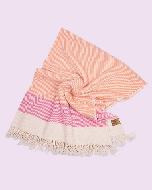 Solana Peach Merino Wool Blanket