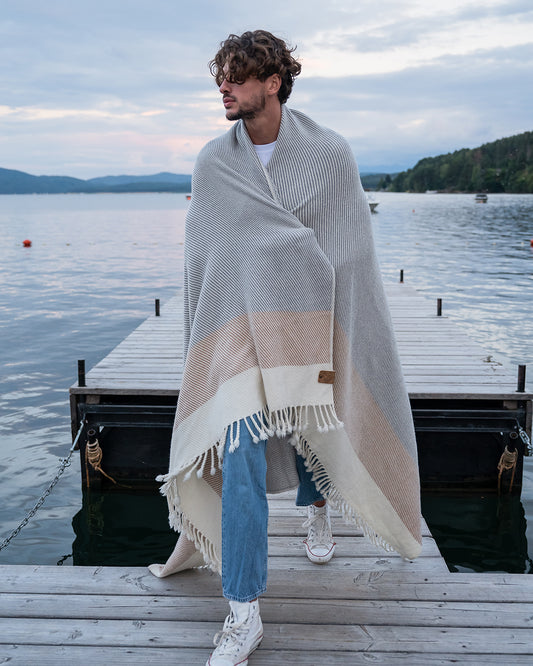 Solana Grey Merino Wool Blanket