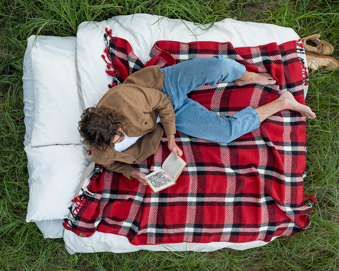 Sorin Red Plaid Wool Blanket