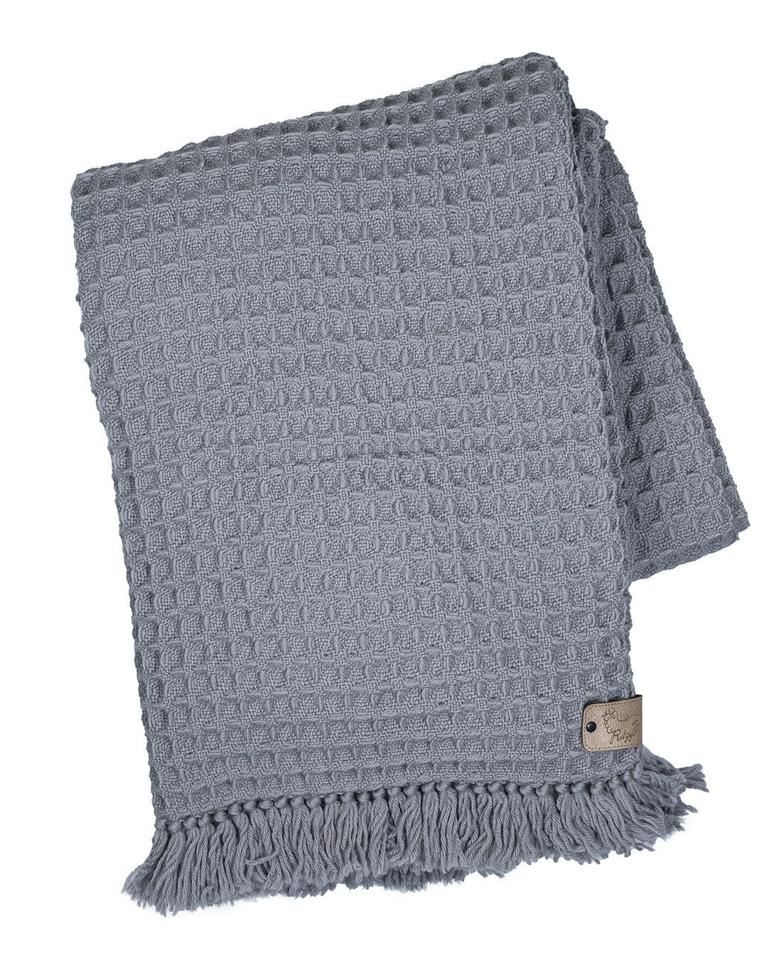 Nuria Grey Honeycomb Wool Blanket