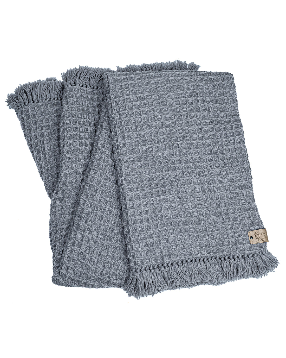 Nuria Grey Honeycomb Wool Blanket