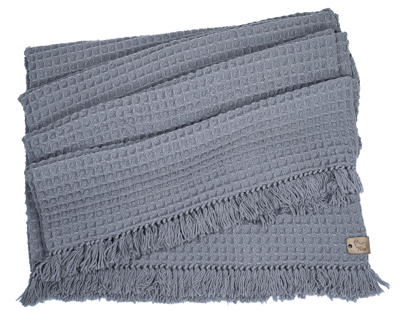 Nuria Grey Honeycomb Wool Blanket